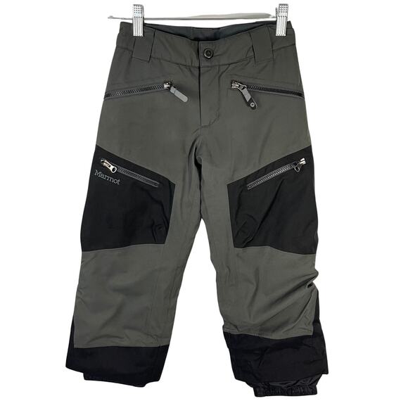 Marmot Kids Sz Small Insulated Ski Snow Pants Adjustable Waist Gray - Picture 1 of 16